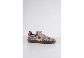 Poona heart leopard Sand/Bordeaux