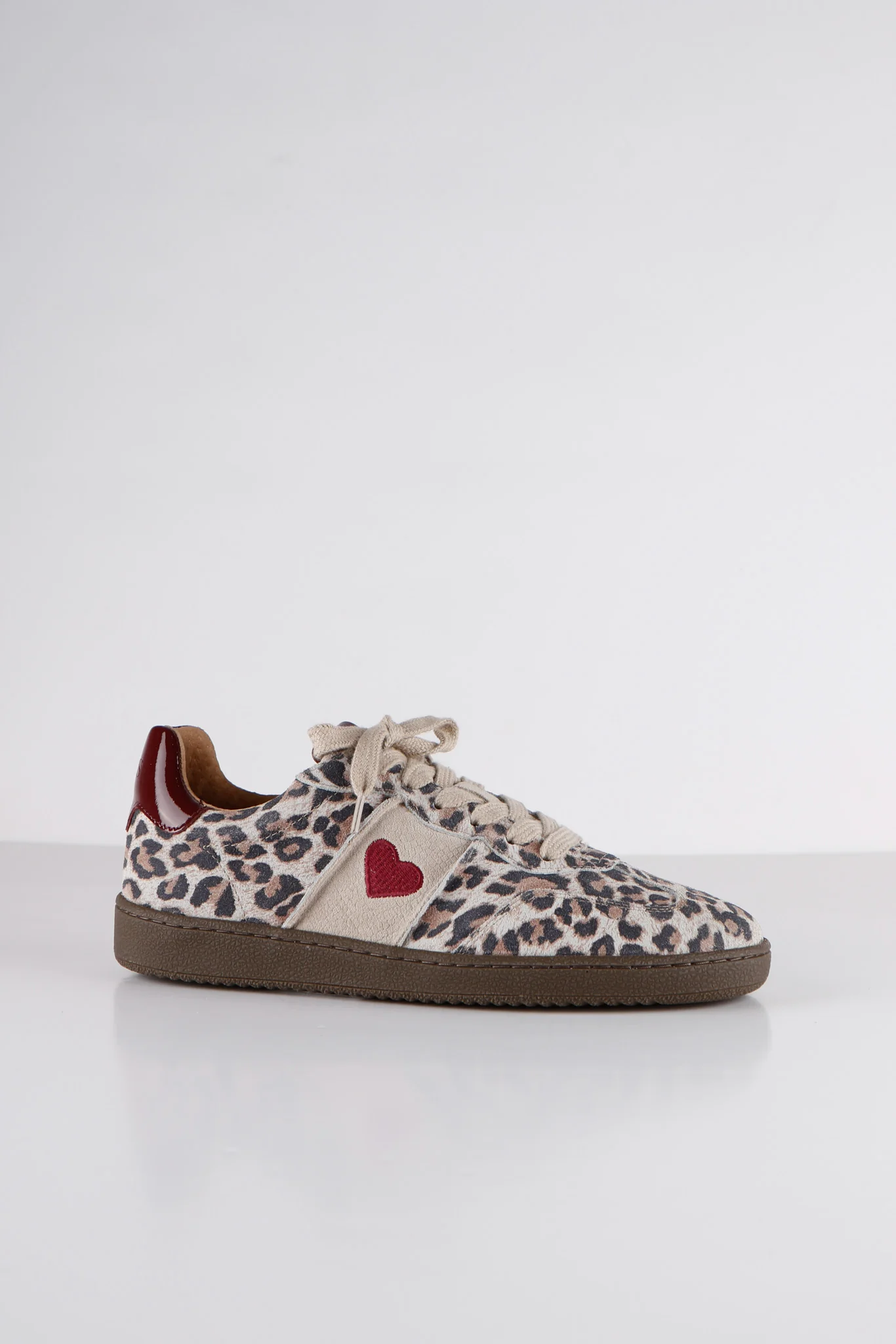 Poona heart leopard Sand/Bordeaux