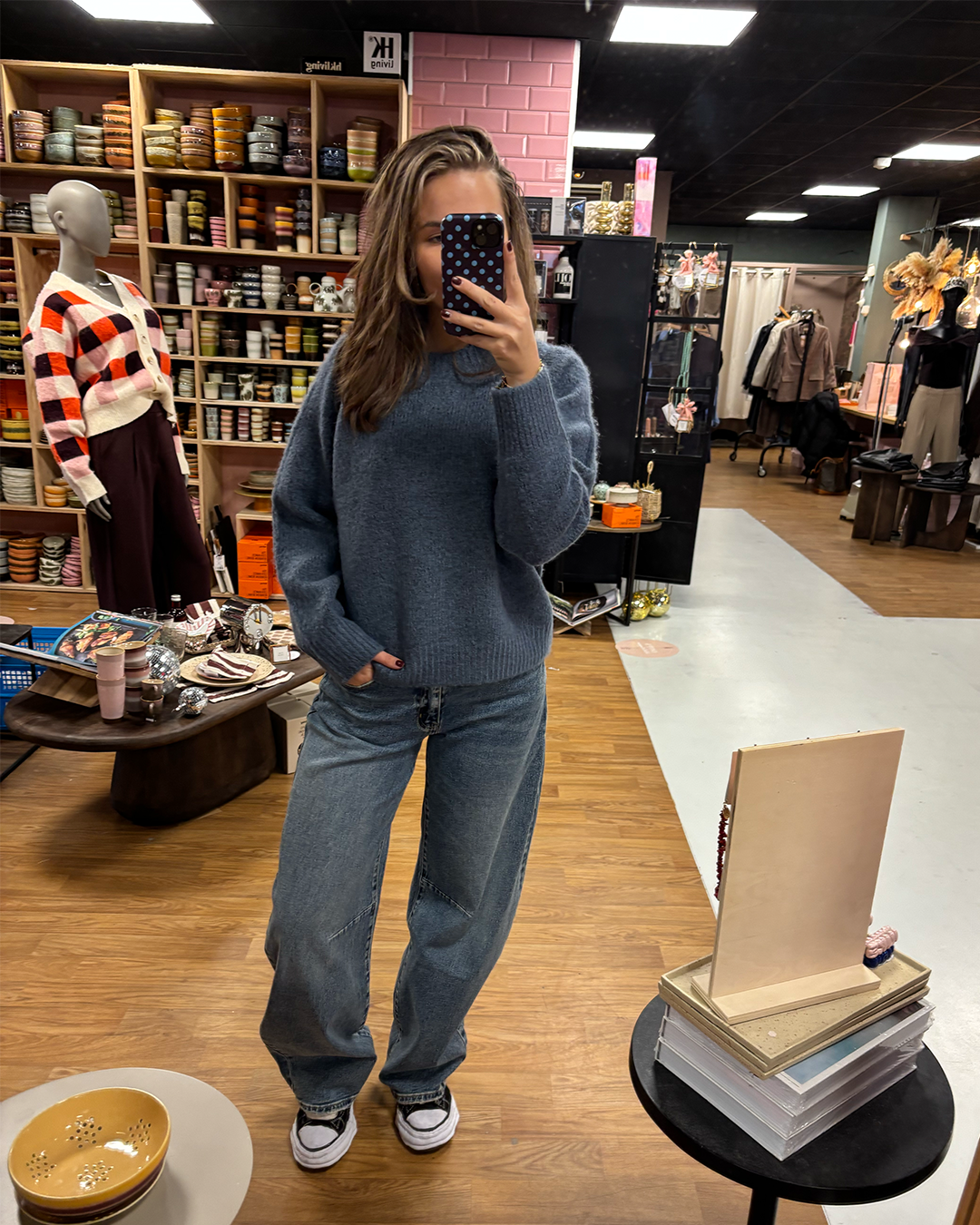 3717-8 The Barrel Jeans Mid Waist Blue