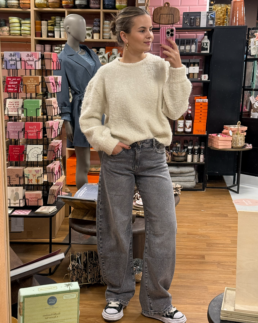 The Barrel Jeans Mid Waist Grey