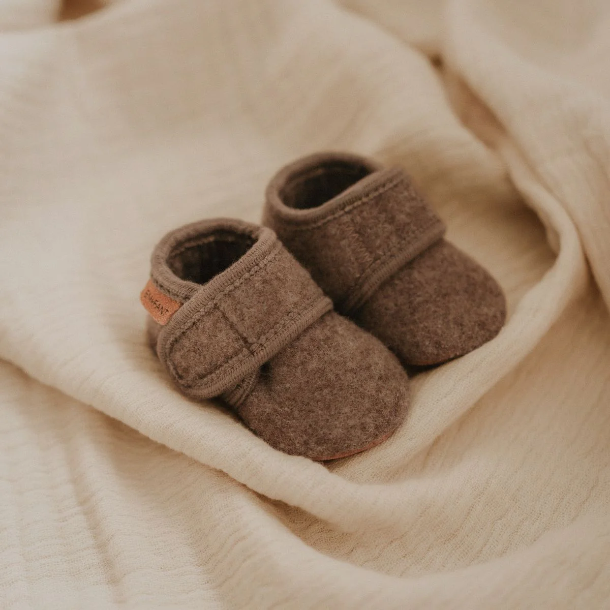 Baby Wool Slippers Walnut