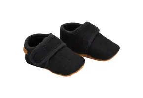 Baby Wool Slippers Black