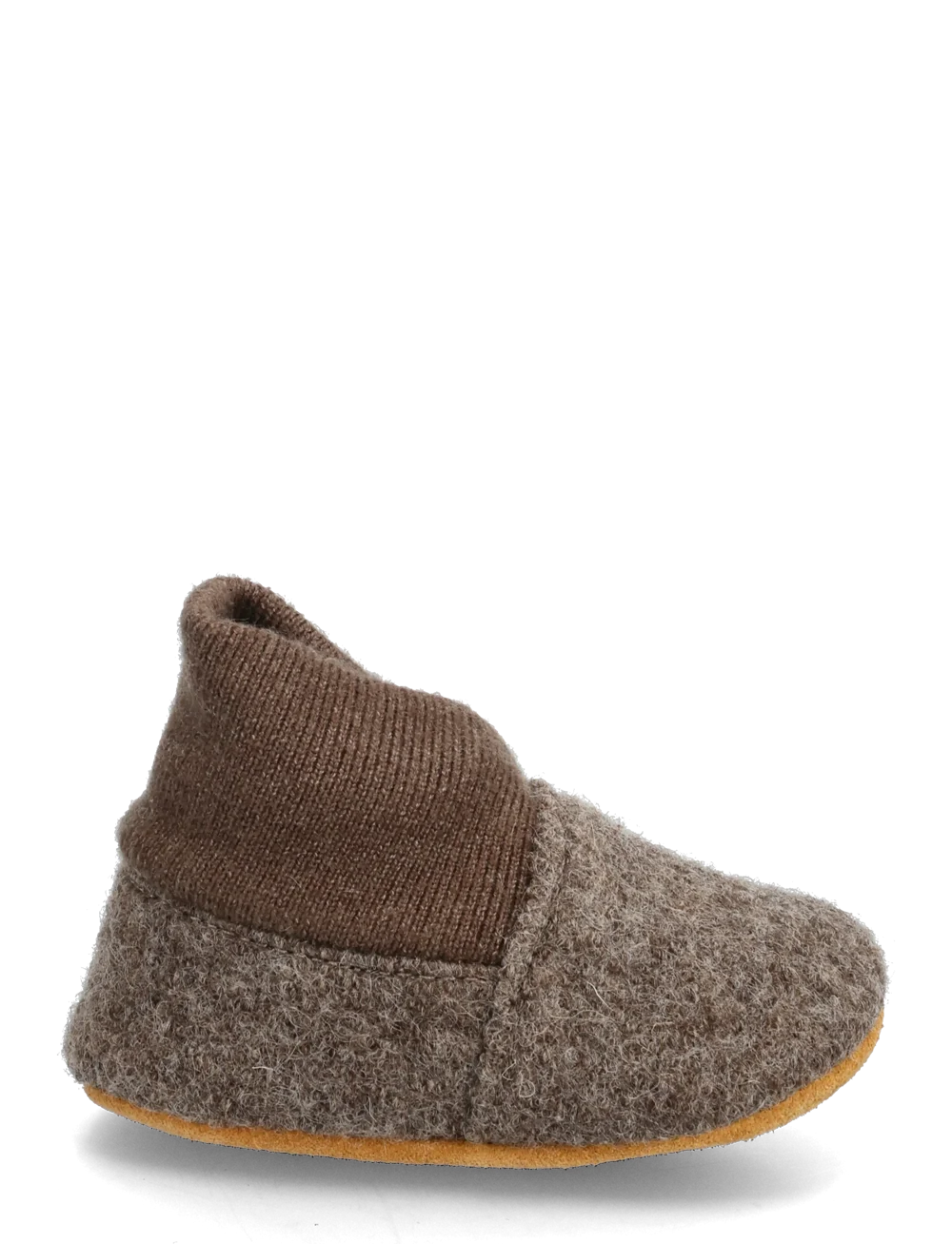 Wool Slippers w. Rib Walnut