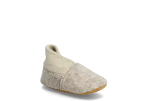 Wool Slippers w. Rib Sand Melange