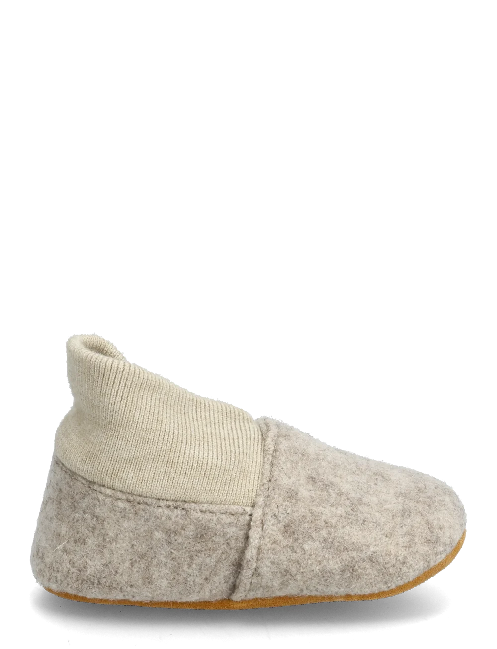 Wool Slippers w. Rib Sand Melange