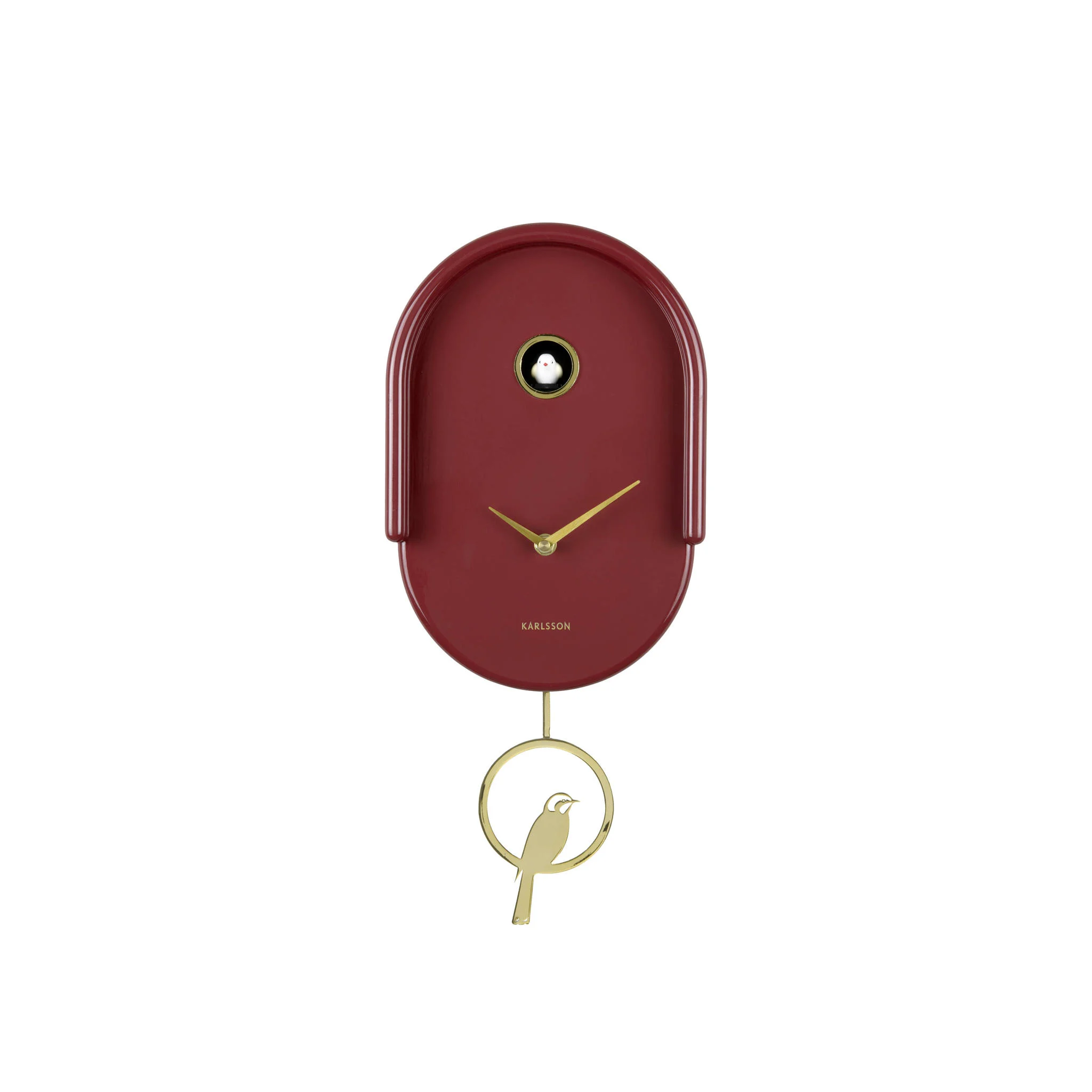 Wall clock Tweet Burgundy Red