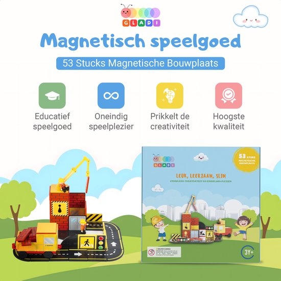 Gladi tiles 53-delige bouwplaats