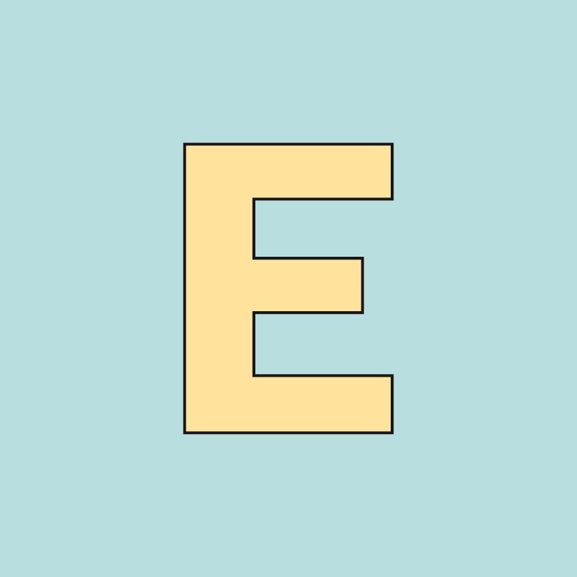 Alfabet Tegeltje Letter E