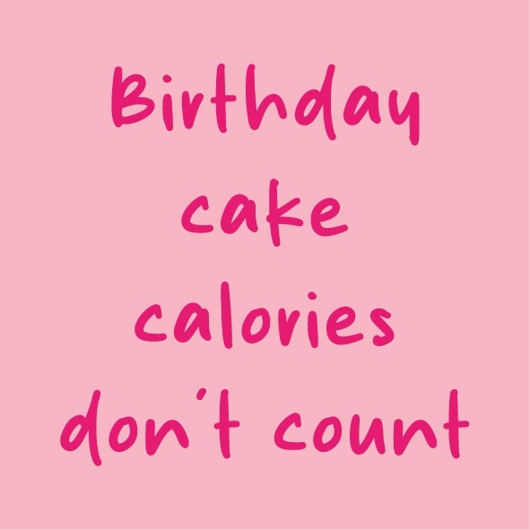 Magneettegeltje Birthday Cake Calories