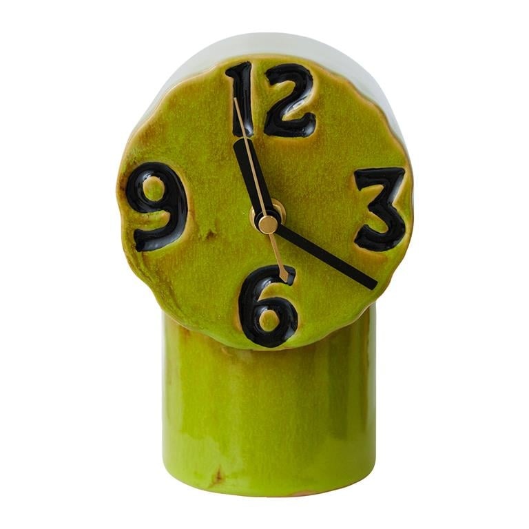 Retro ceramic clock olive