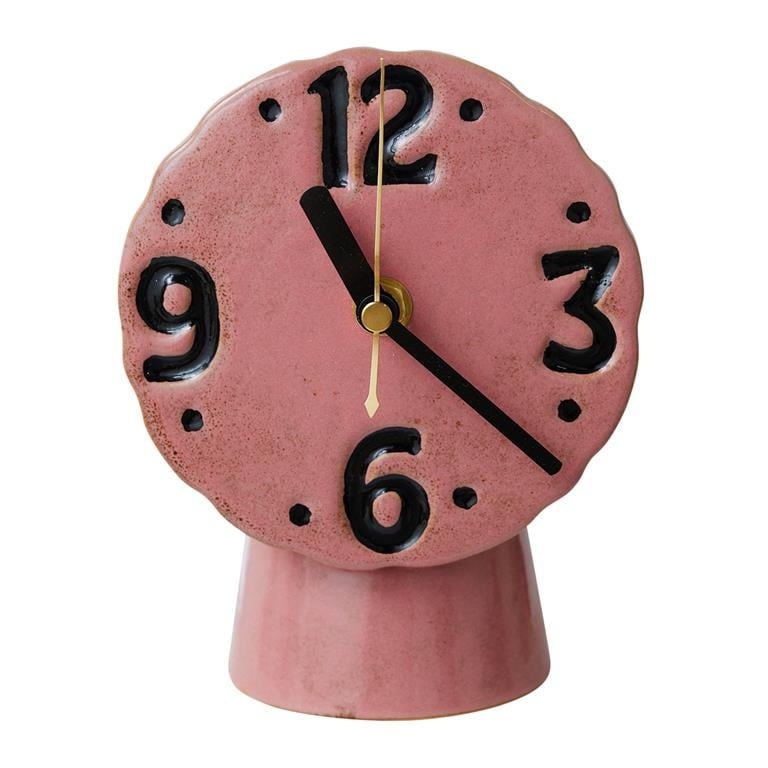 Retro Ceramic Clock | Pink