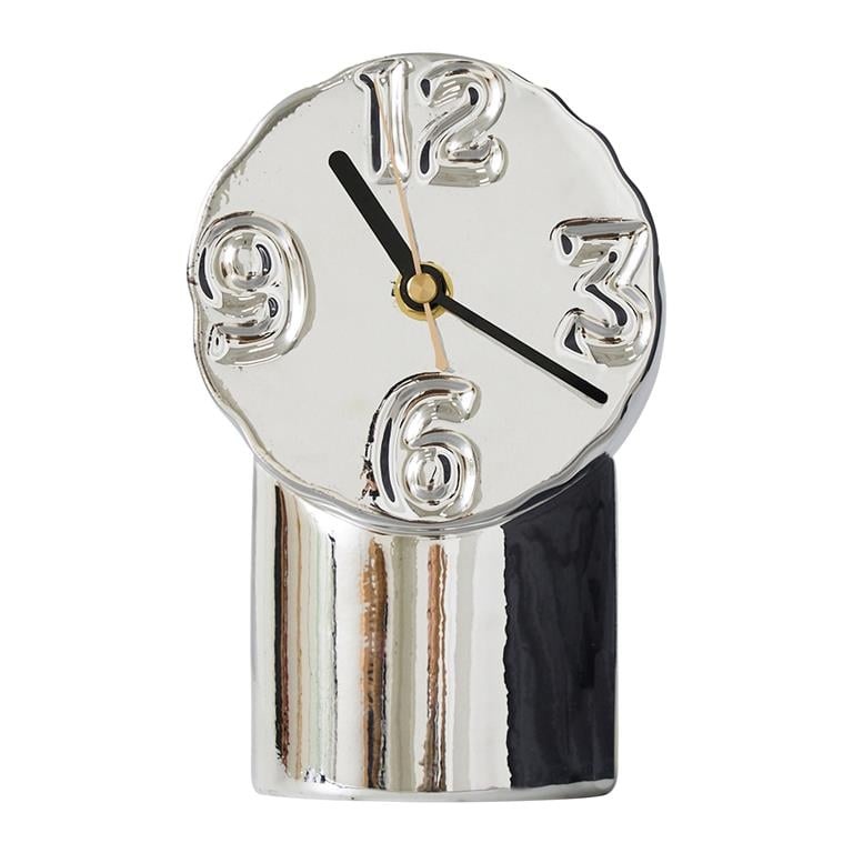 Retro Ceramic Clock | Chrome