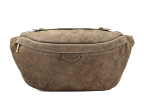 Cleo Bag Taupe Suede goud