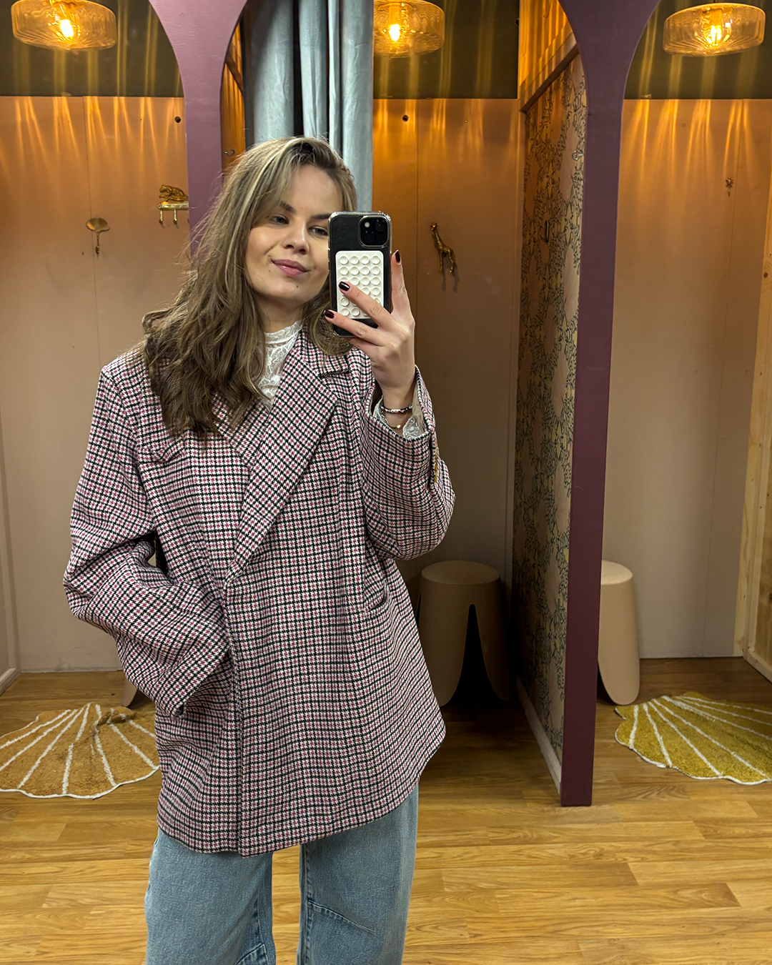 Blazer Celine  Checked Pink