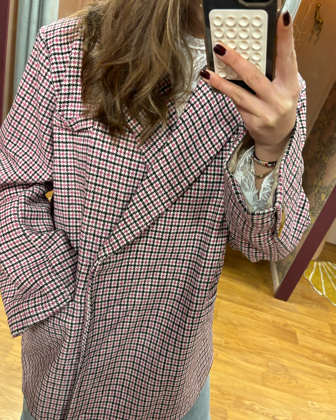 Blazer Celine  Checked Pink