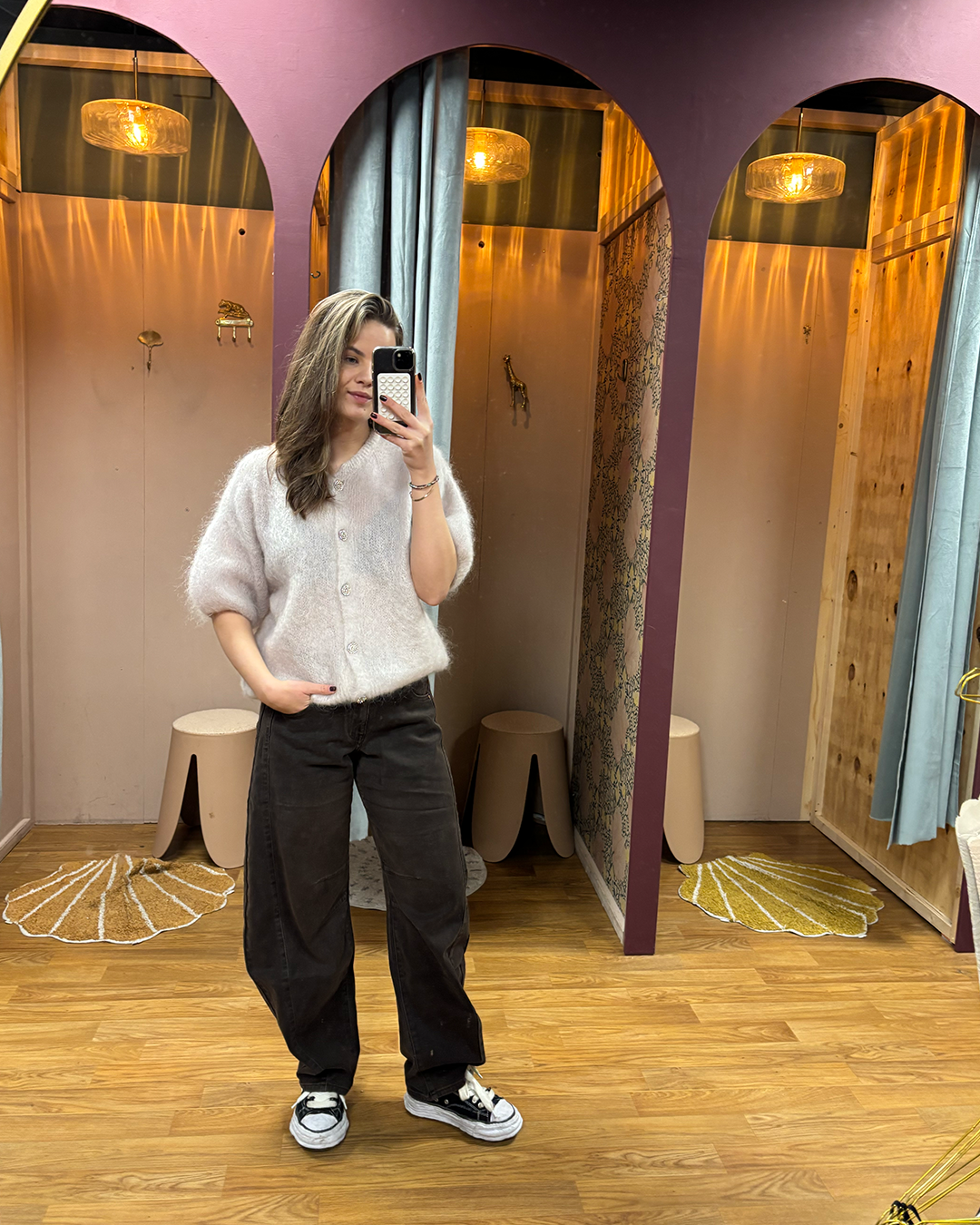 Barrel Jeans Washed Brown