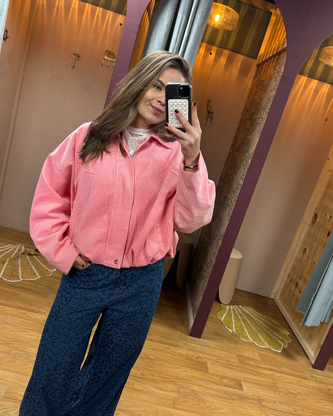 Jacket Curduroy Hot Pink