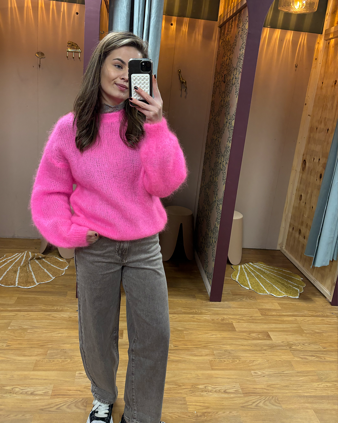 Mohair Trui Hot Pink