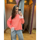 Longsleeve Sweat Striped Baby Roze/Neon