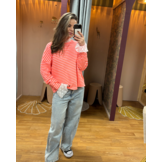 Longsleeve Sweat Striped Baby Roze/Neon