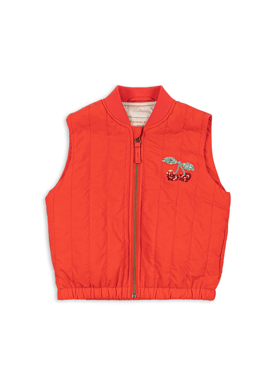 JUNO SEQUIN VEST FIERY RED