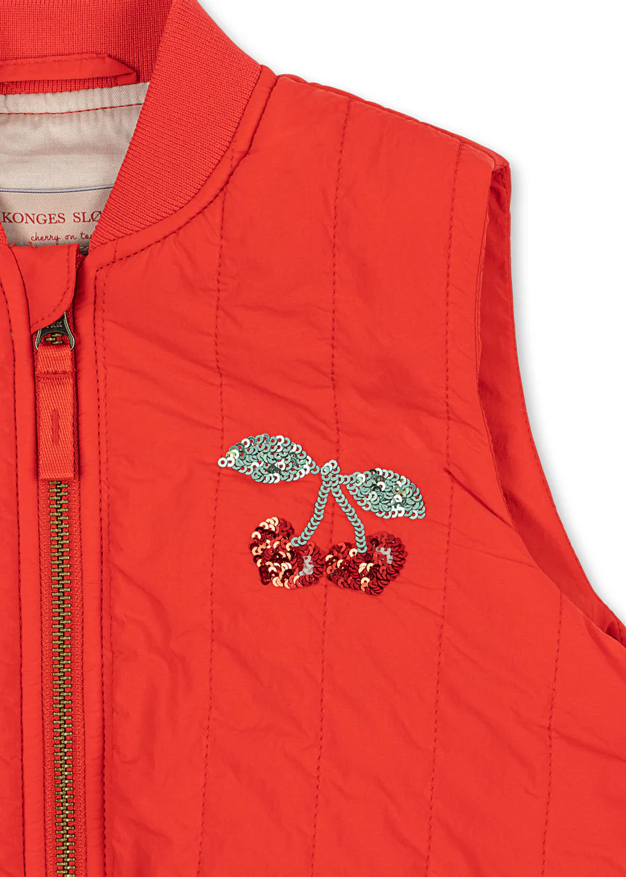 JUNO SEQUIN VEST FIERY RED