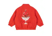 JUNO SEQUIN BOMBER JACKET FIERY RED