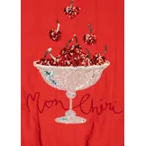 JUNO SEQUIN BOMBER JACKET FIERY RED