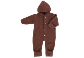 Hooded overall with buttons Cinnamon Melange
