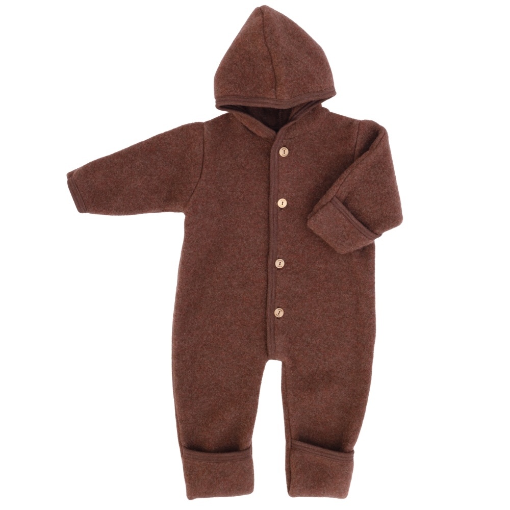 Hooded overall with buttons Cinnamon Melange