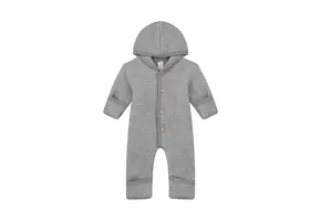 Hooded overall with buttons Light Grey Melange