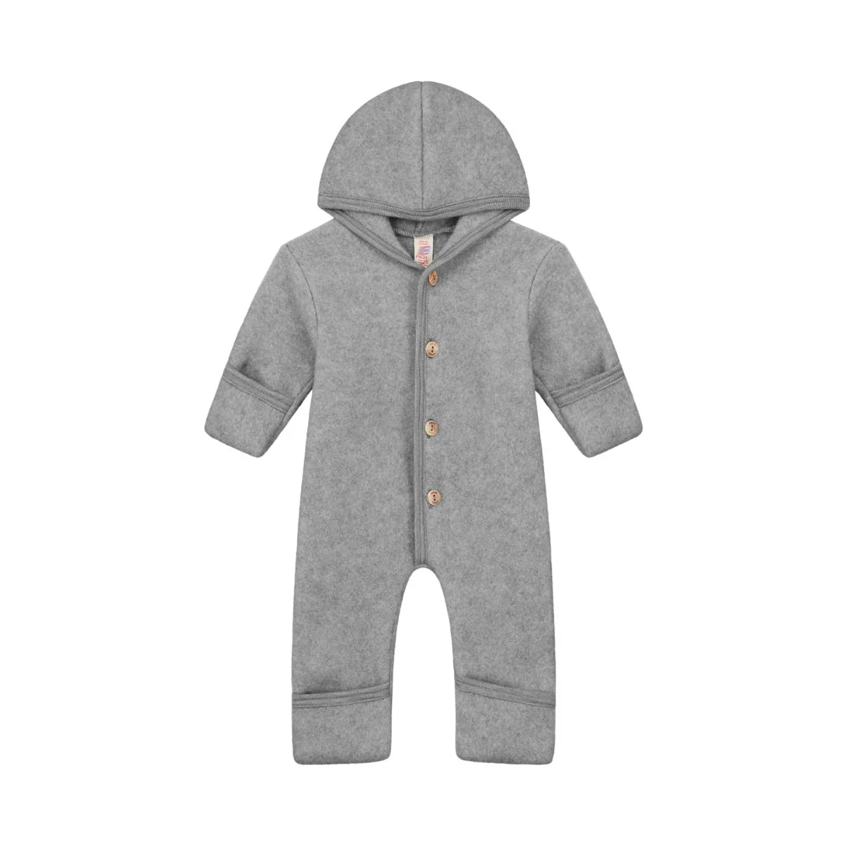Hooded overall with buttons Light Grey Melange