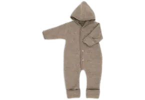 Hooded Overall with buttons Walnut Melange