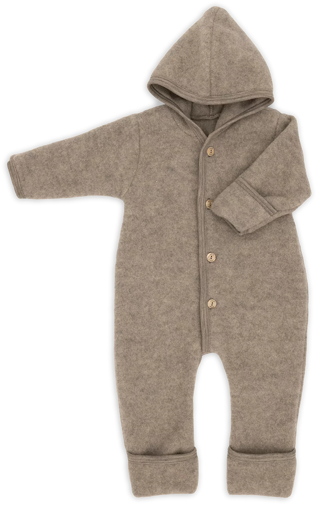Hooded Overall with buttons Walnut Melange