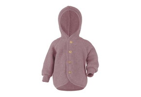 Hooded Jacket with Buttons Rosewood Melange