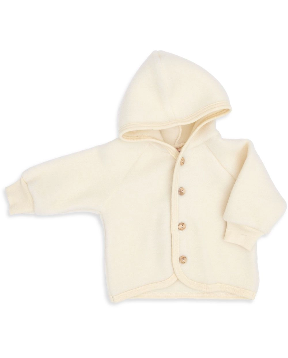 Hooded Jacket with Buttons Natural