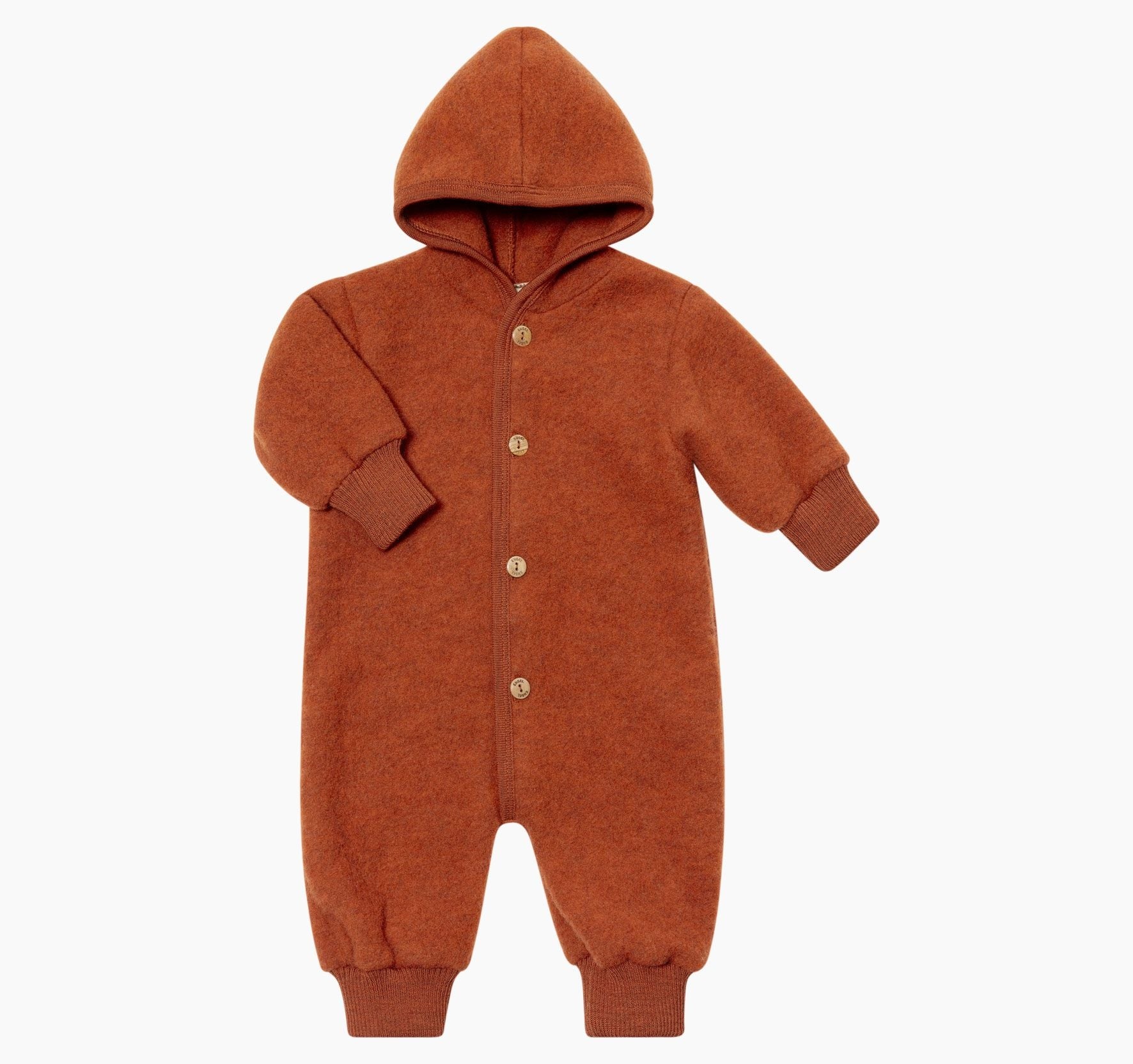 Hooded baby overall magma mélange