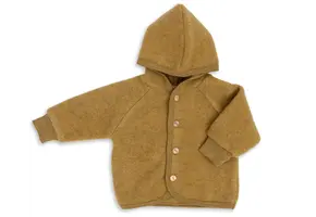 Hooded Jacket with Buttons Saffron Melange