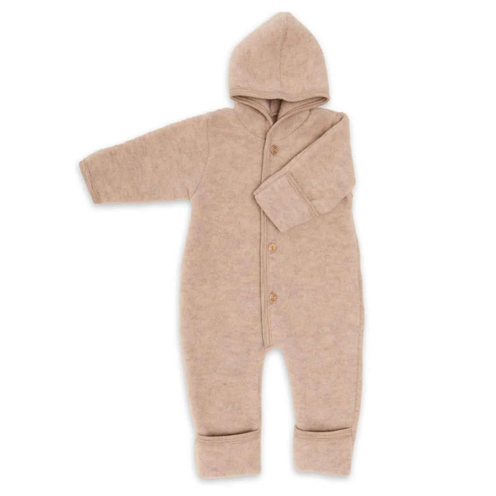 Hooded overall with buttons Sand Melange