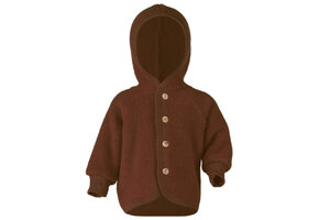 Hooded Jacket with Buttons Cinnamon Melange