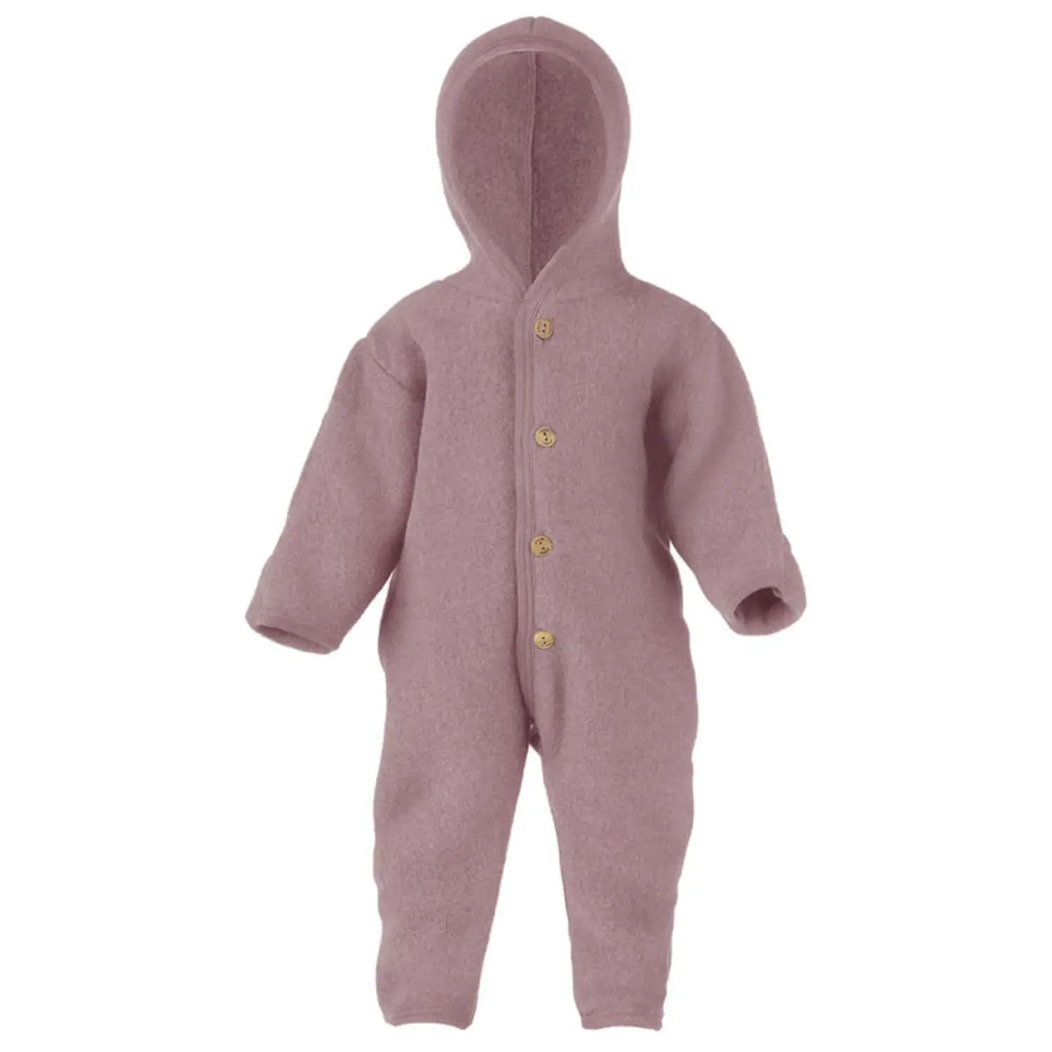 Hooded Overall with buttons Rosewood Melange