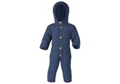 Hooded Overall with buttons Blue Melange