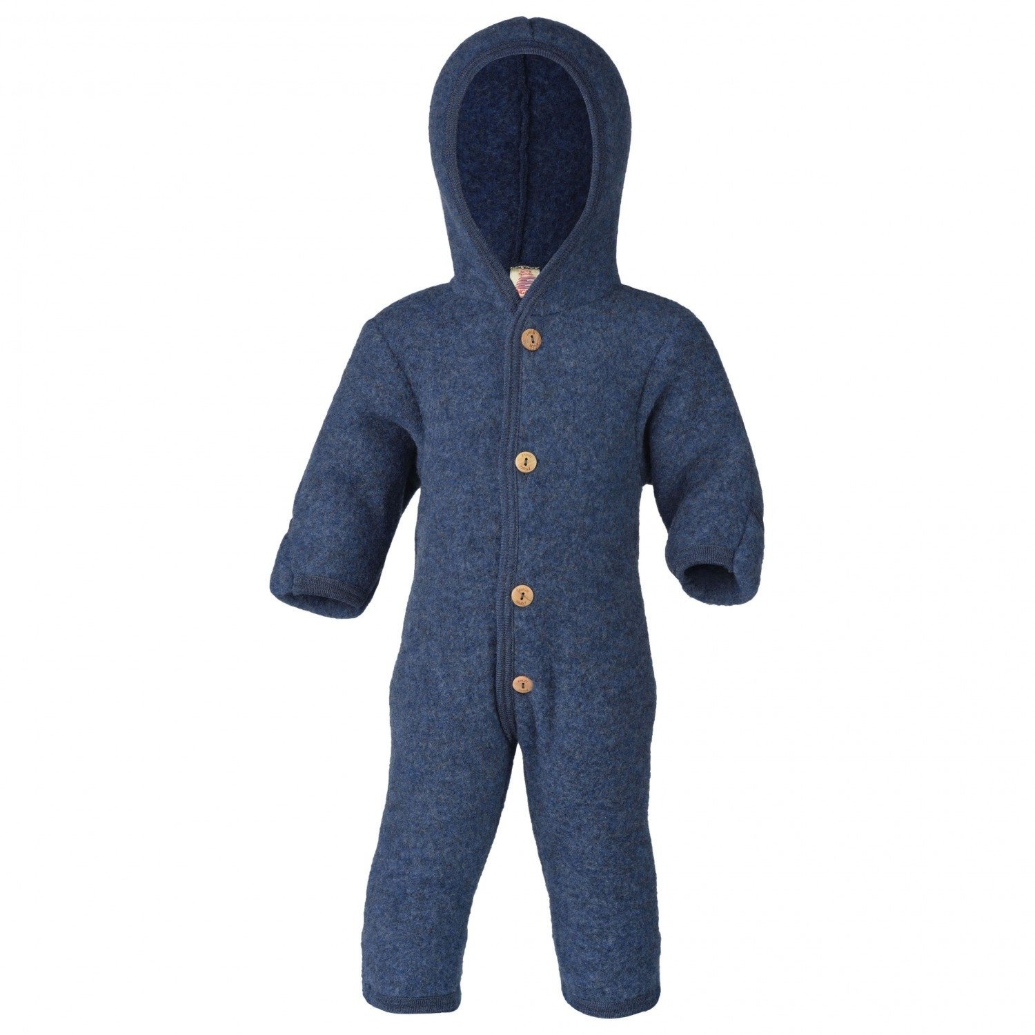 Hooded Overall with buttons Blue Melange