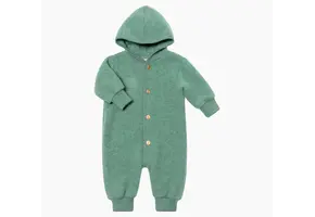 Hooded baby overall jade mélange