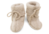 Baby bootees with ribbon naturel