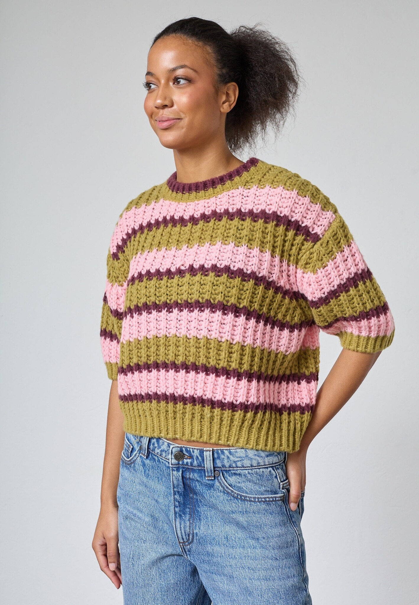 Sisters Point Krissy Pu Sweater Limb Comb