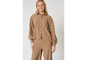Sisters Point Verina Sh Blouse  Hazelnut Stripe