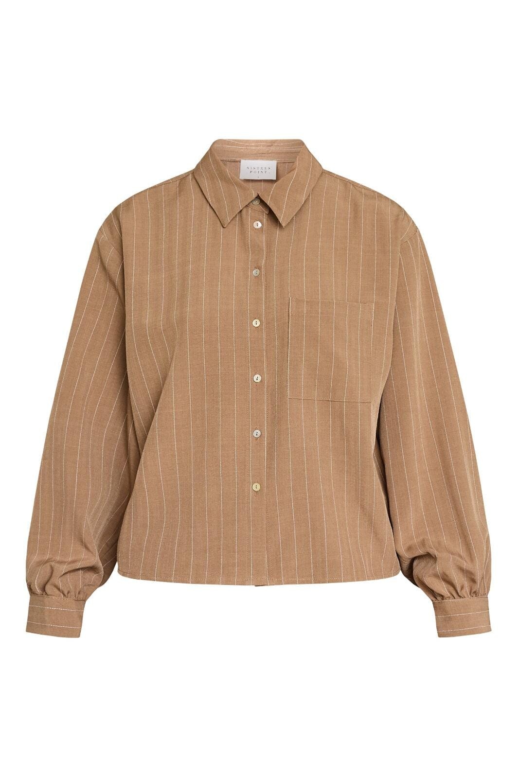Sisters Point Verina Sh Blouse  Hazelnut Stripe