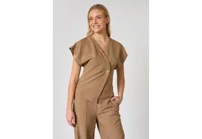 Sisters Point Evela Ve Gilet  Hazelnut Stripe