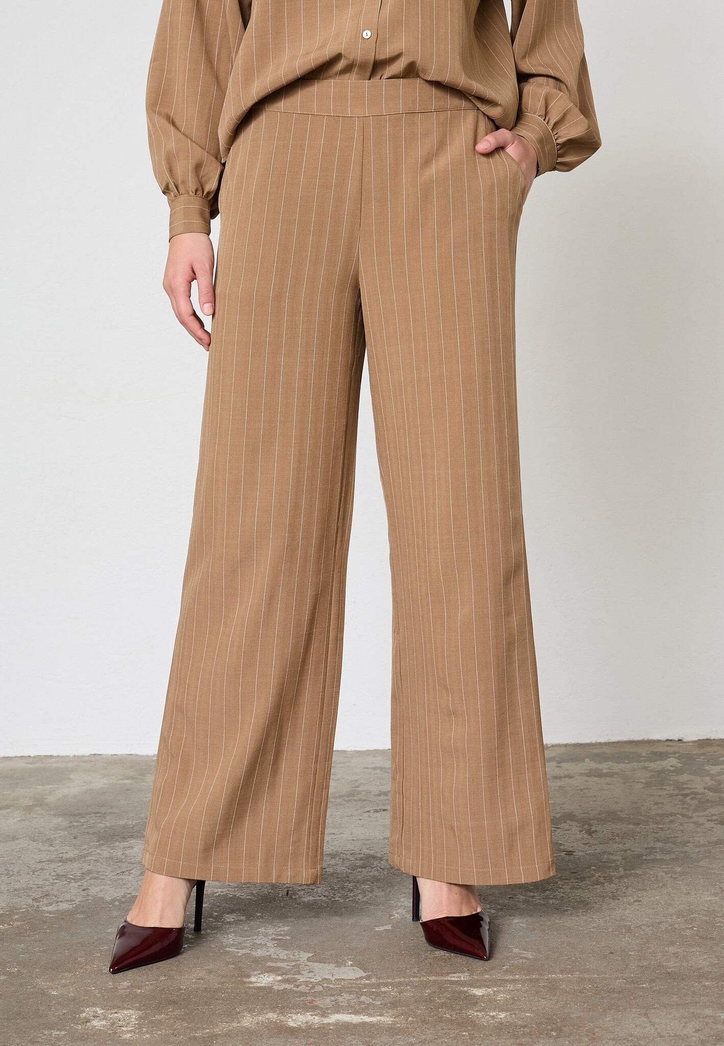 Sisters Point Verina Pa Pants Hazelnut Stripe